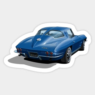 1963 Corvette in dark blue Sticker